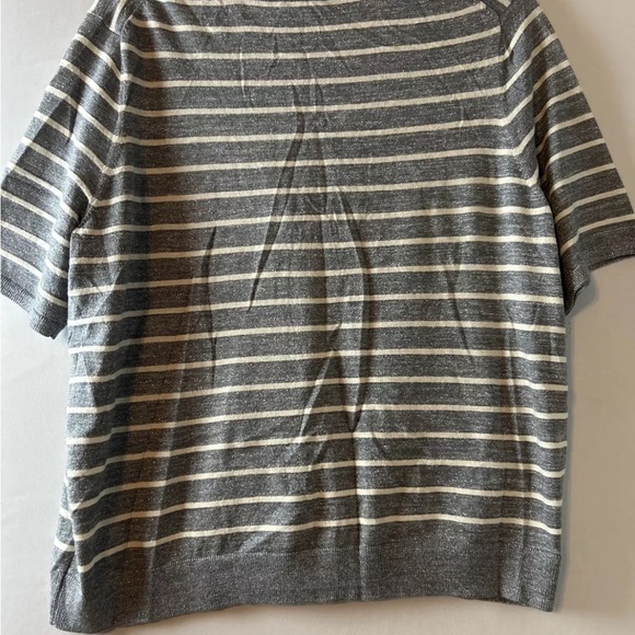 TALBOTS STRIPED BUTTON DOWN KNIT TOP SHORT SLEEVES BRIGHT SIZE 3X - Picture 2 of 6